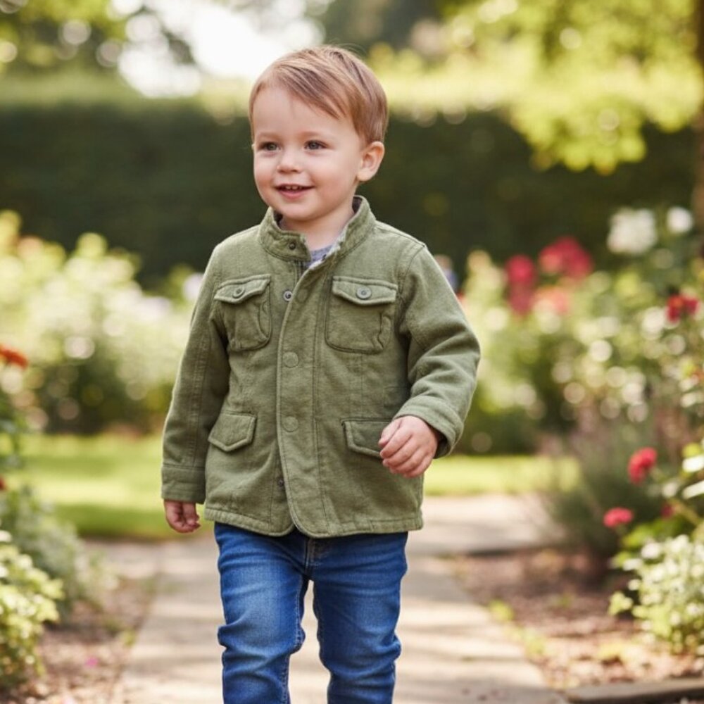 Baby Gap 100% Jersey Cotton Jacket Walden Green Baby Size 18-24 Months
